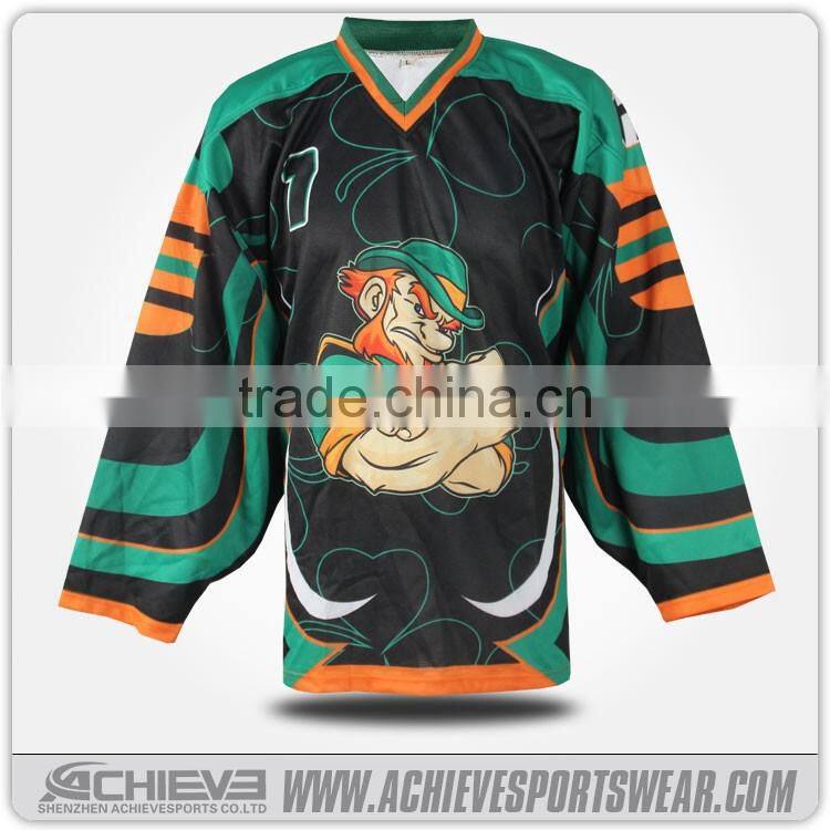 Sublimated funny hockey jerseys custom ice hockey jersey