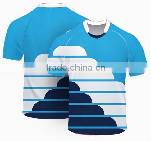 Wholesale mens 2015 year Good looking 300g Polyester classic fit fabric Full dye Sublimation Rugby league football shirts