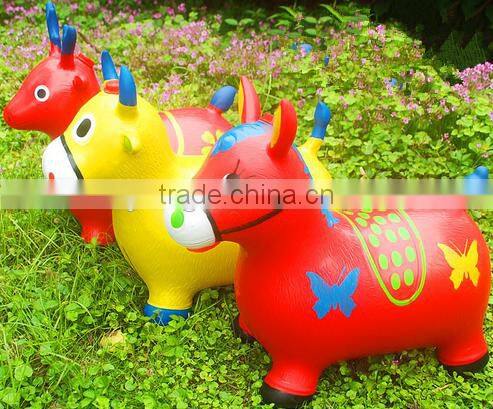 2016 SHUOYANG pvc milk cow jumping toy hopper jumping bouncy animal for sale