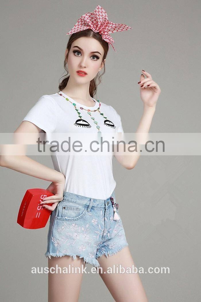 summer latest washed jeans model for sexy girls wholesale price