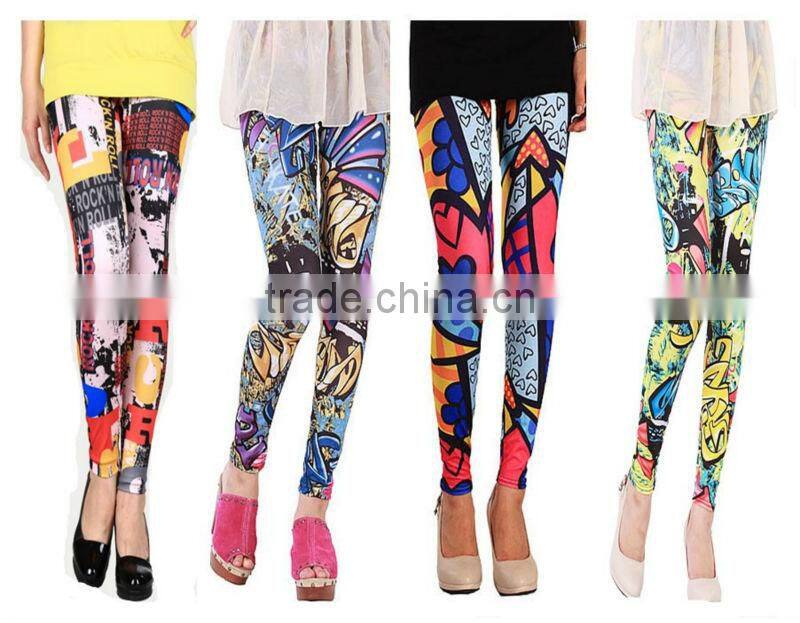Wholesale leggings/ factory manufacture cut print laggins