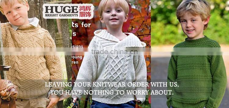 Long Sleeve Solid 100% Cotton Boys Round Neck Sweater