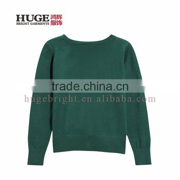 Factory Direct New Style Winter 100% Cotton Girls Knitted Sweater