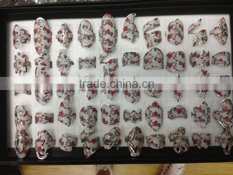 various shape rainbow giltter Christmas rings for promotion