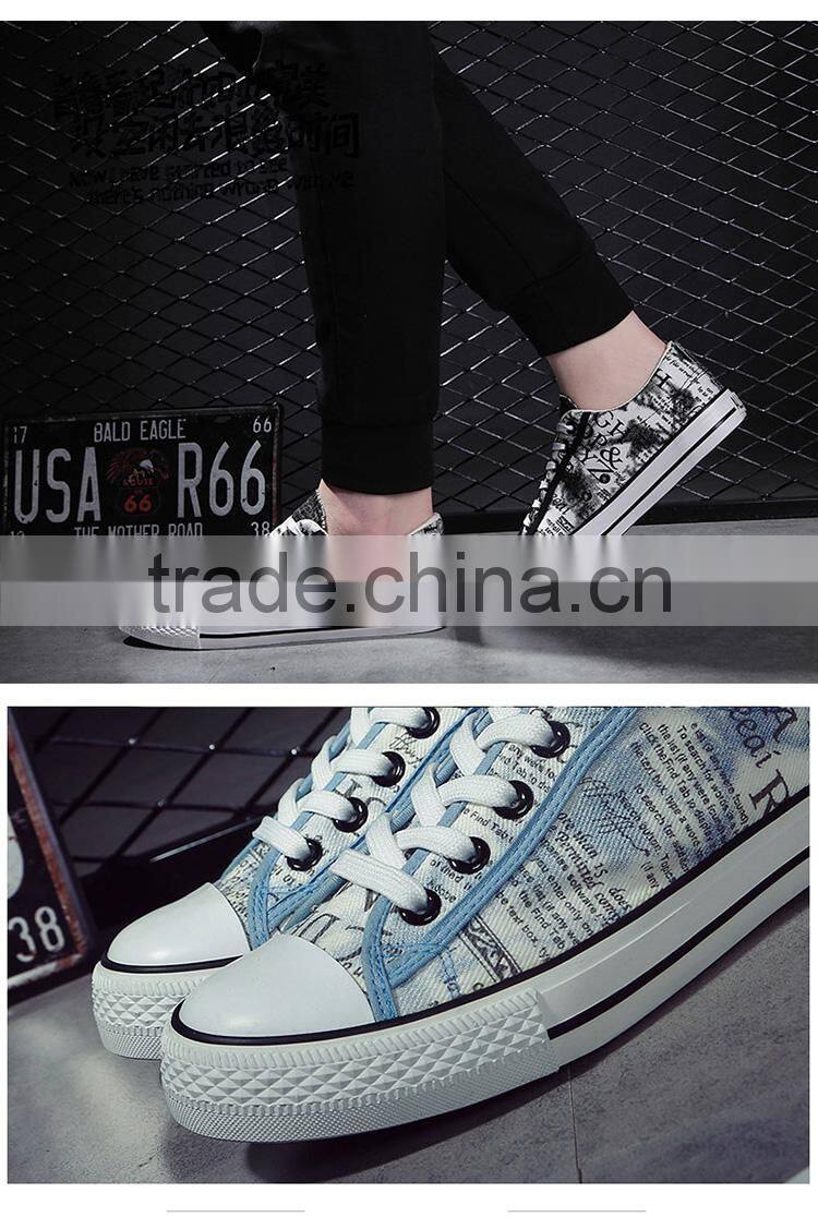 English printing men's casual canvas shoes in good price
