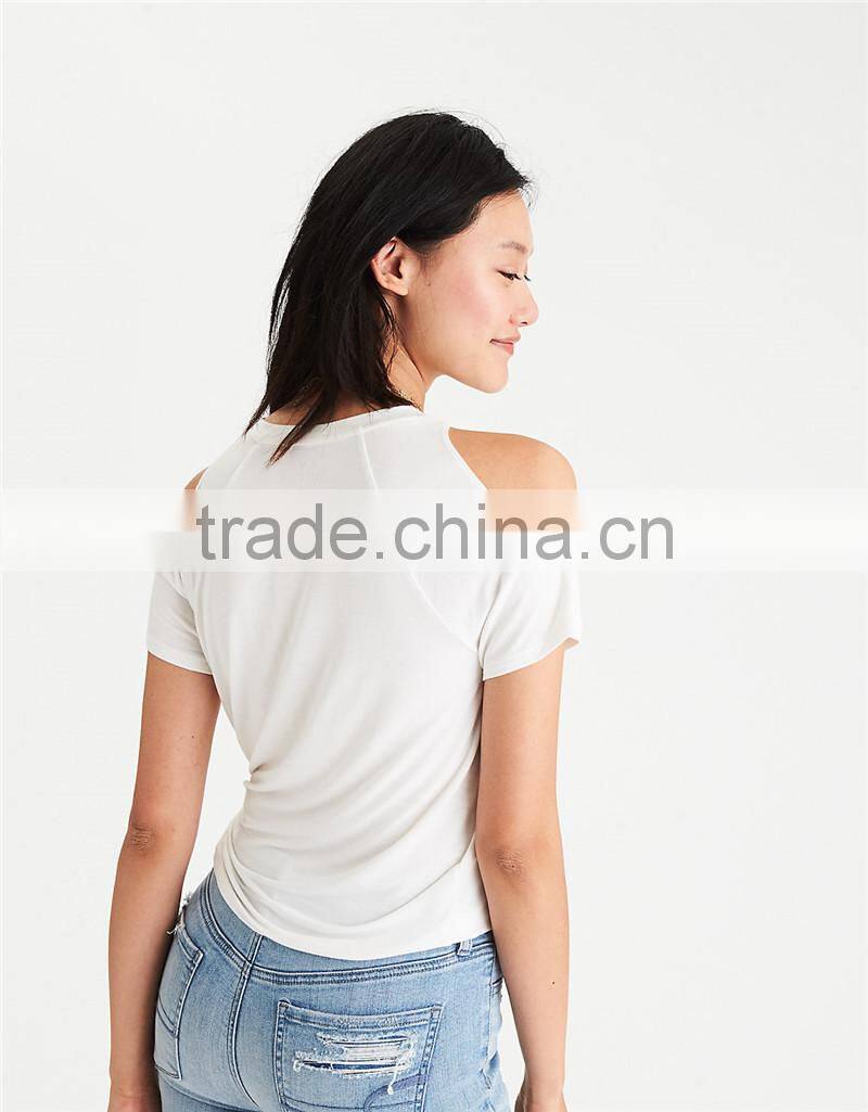 MGOO Latest Design Flora Embroidered T Shirt For Women Top Brand Raglan Sleeve Casual Wear T-shirts