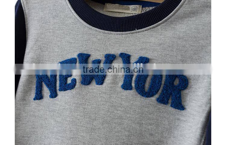 Autumn fashion top quality boys clothing pullover basic sweatshirt clothing flocking design