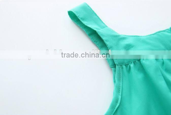 Spring Summer Dress Child Girl Beach Sling Frock Princess Mint Knee Length Frocks