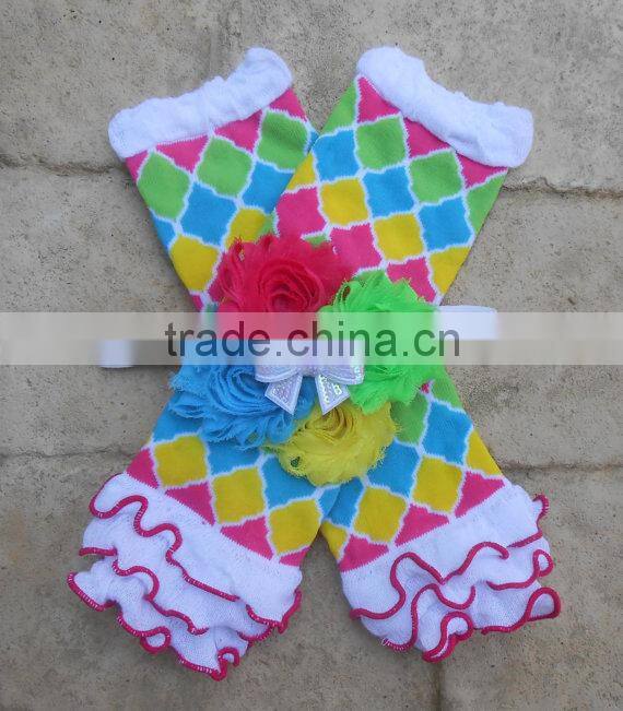 New baby leg warmers with ruffles and good quality cotton legging chevron ruffle leg warmers infant socks leggings