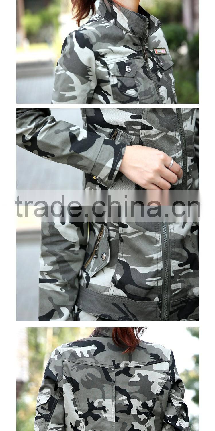 Latest Chinese Custom Black Army Suit Military Camouflage Uniform for Women