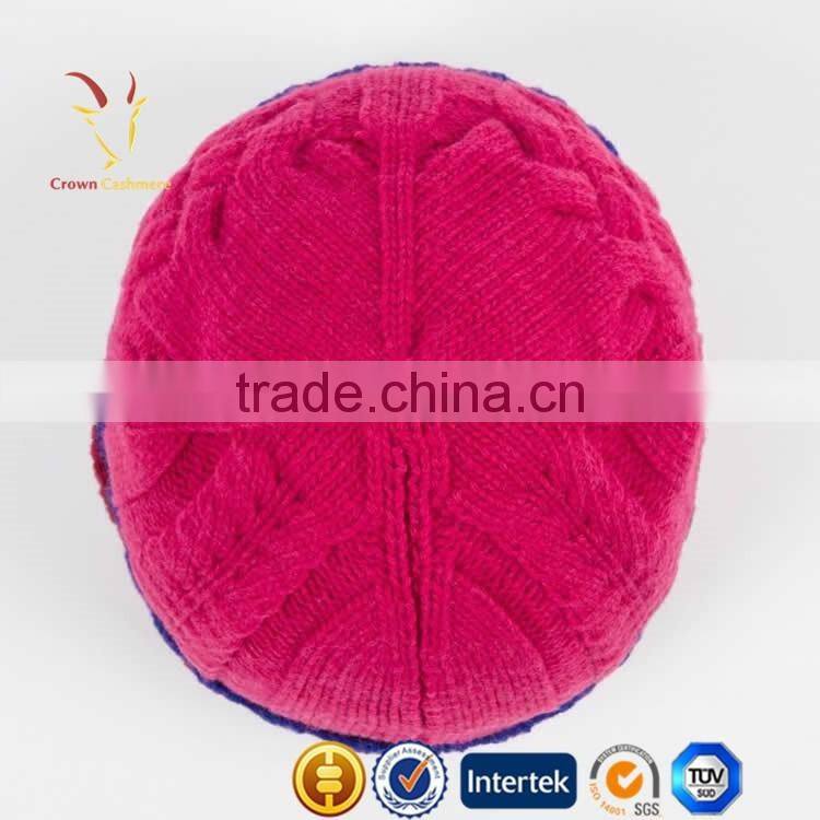 Ribbed Cable Designer Cashmere Knitted Beanie Hats