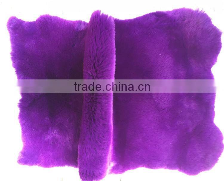 Dyed colour fur manufacturers selling customized dyeing rex rabbit fur skin