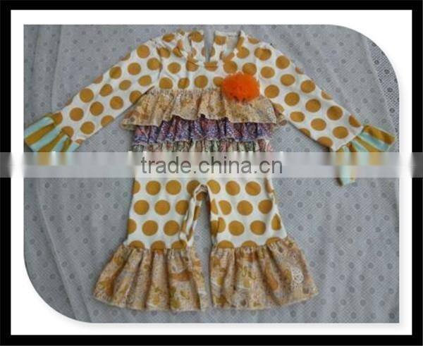 100% Cotton infant girl open-seat romper paisley print ruffles baby girl romper