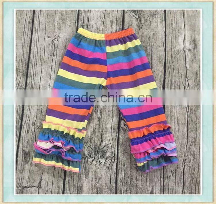 rainbow print baby leggings wholesale icing pants girls boutique ruffle pants