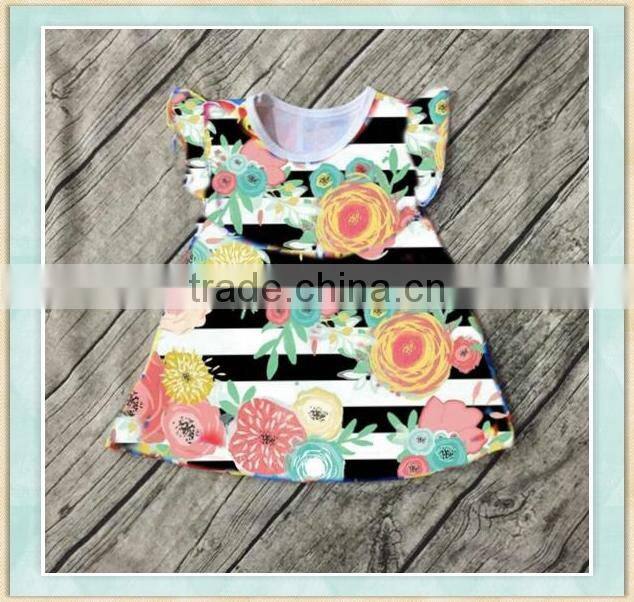 Wholesale girls clothes pumpkin flower design kids chiffon dress halloween costume