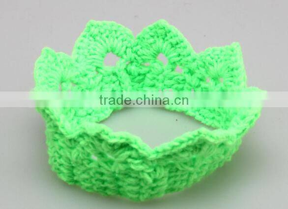 crown design baby crochet headband, knitting crown baby headband