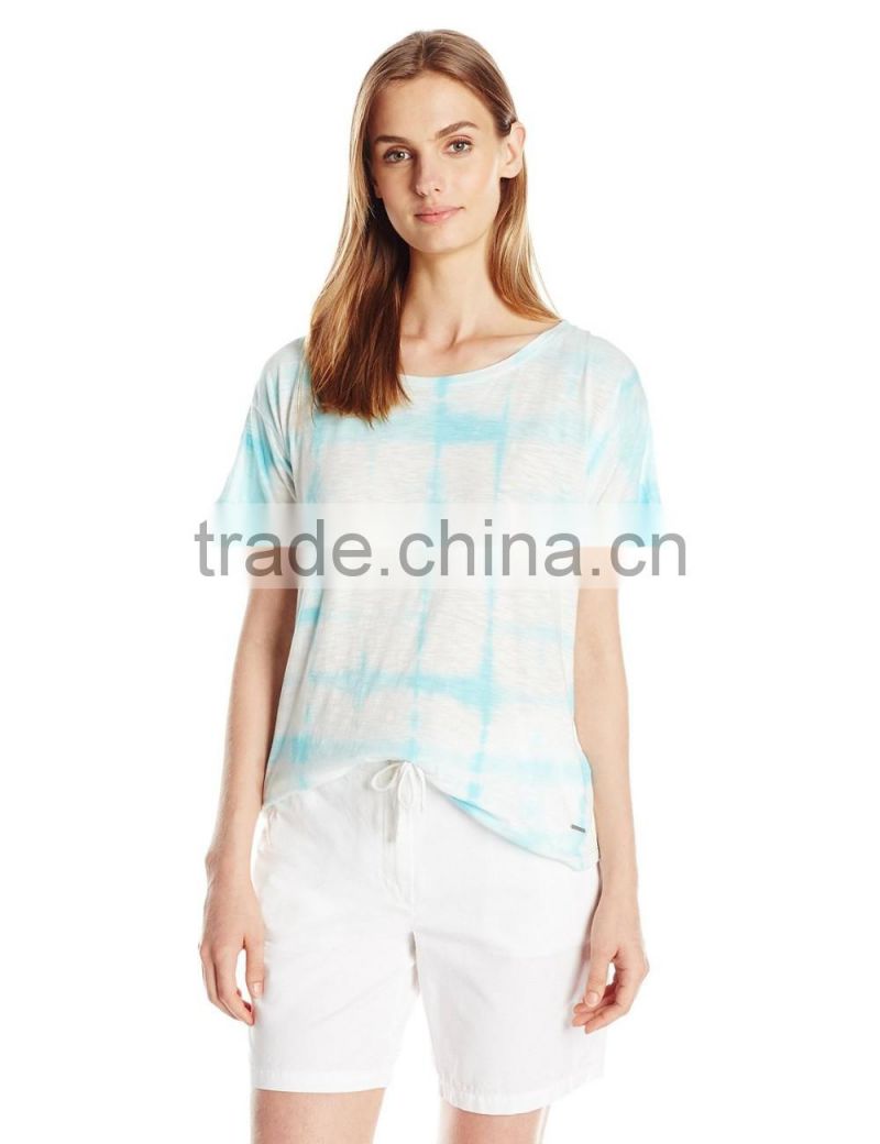 Women's Fashion Good Looking Short Sleeve Wholesale Tie Dye T-Shirt