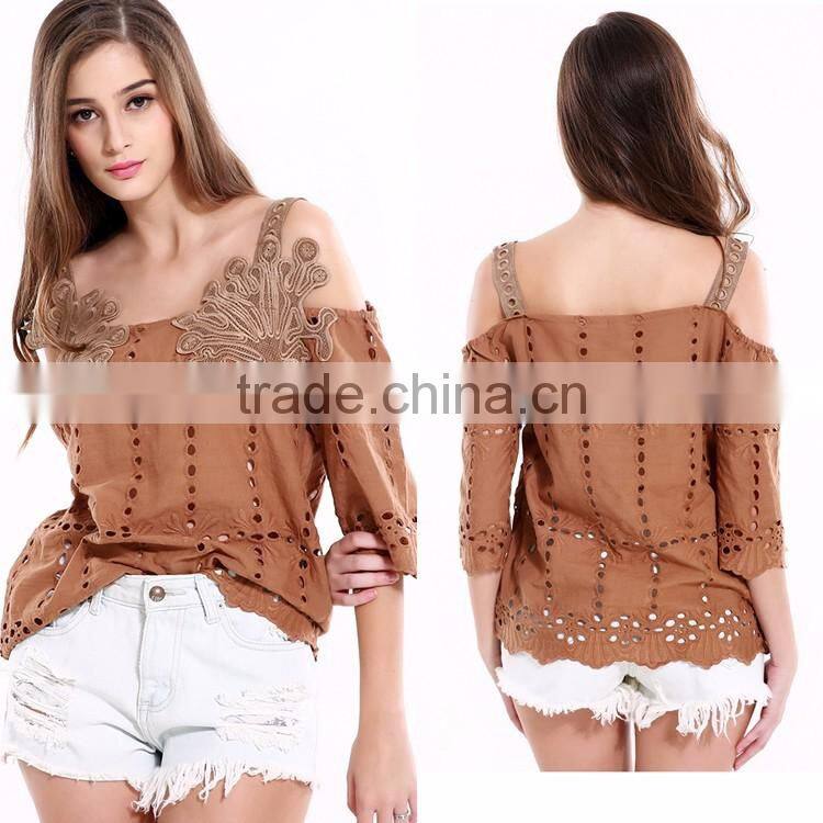 2017 latest fashion design sexy ladies top women casual blouse