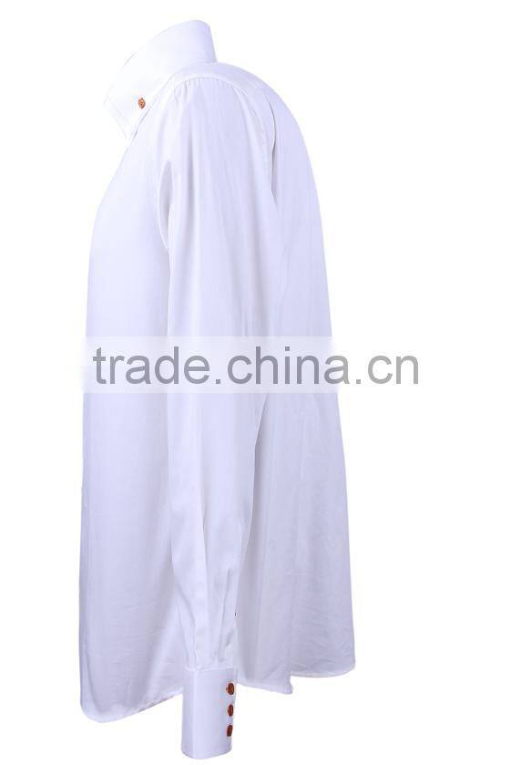 2017 new men's dress shirt with high double button-down collar