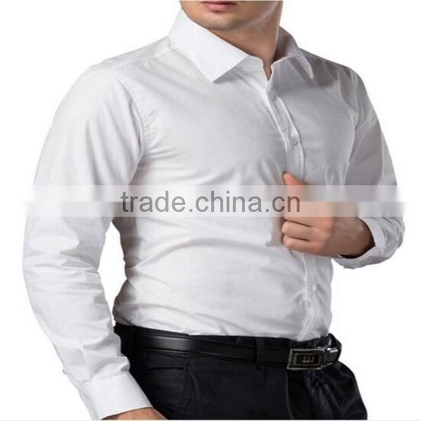 2016 new wholesale plain color slim fit long sleeve custom men's formal dress shirt
