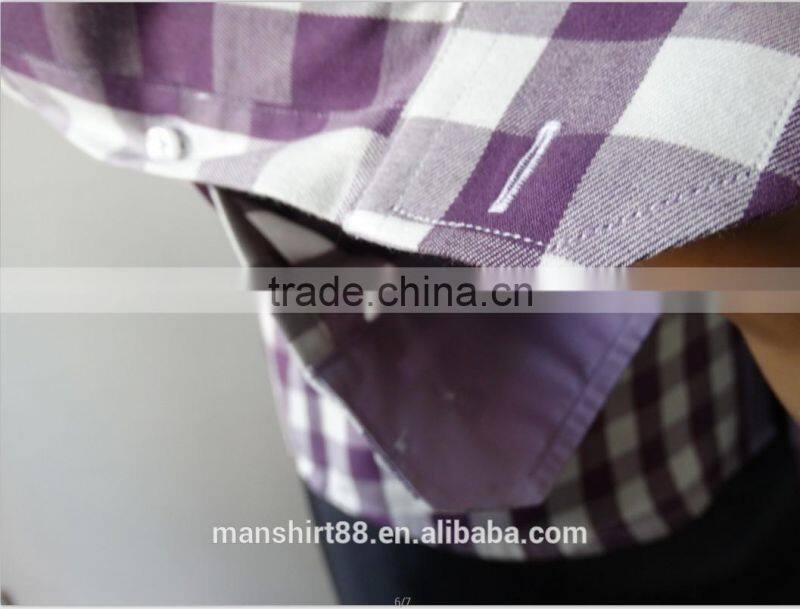 2016 100% cotton plaid spread collar men's flannel shirt