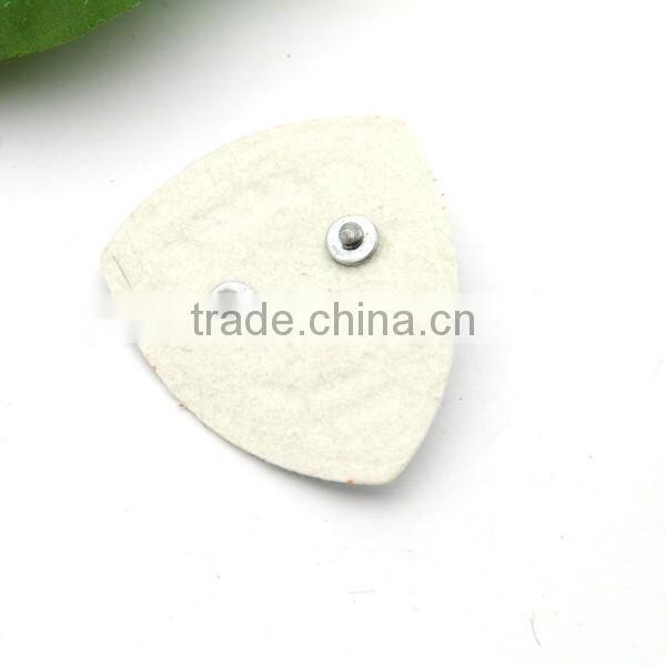 White PU leather sew on patches with gold metal plates fashion clothing label for jeans/jacket PLB-020