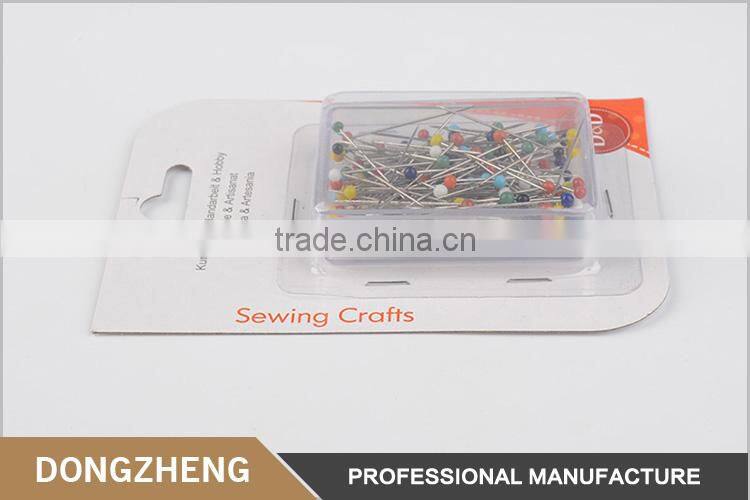 Professional manufacture colorful straight decorative glass flower head pins