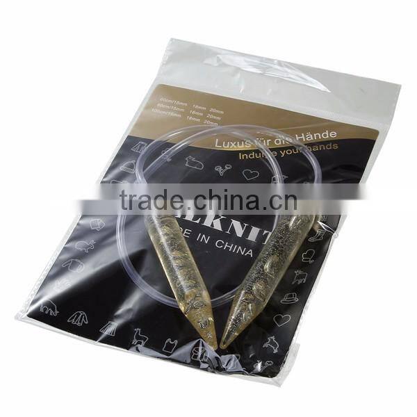 Wholesale Transparent Acylic Glitter 18mmx80cm Big Size Circular Knitting Needle