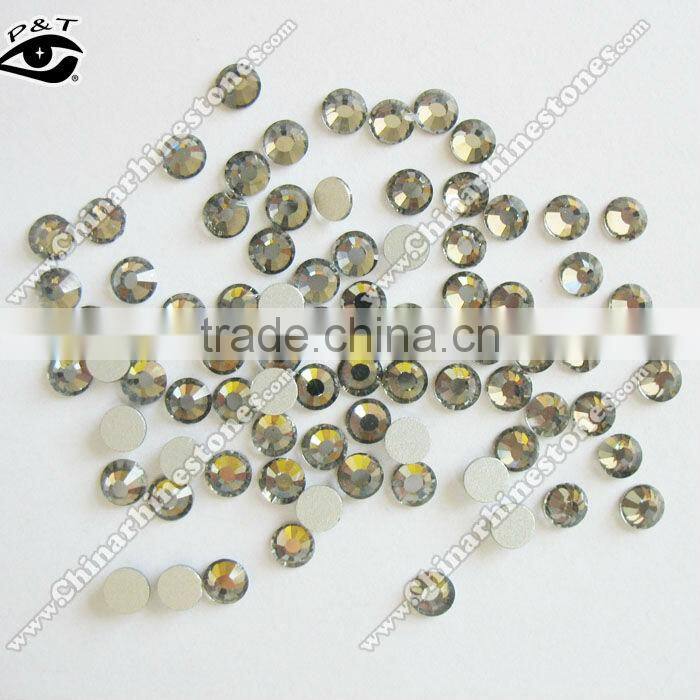 Flat back crystal ss16 black diamond DMC rhinestones for dress shoes bags