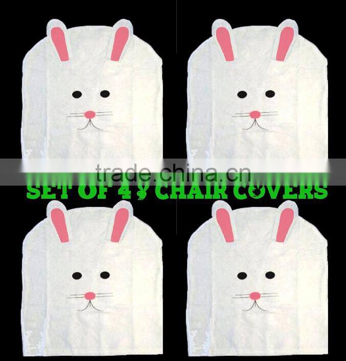 SET-4 White Felt EASTER BUNNY & RABBIT CHAIR COVER