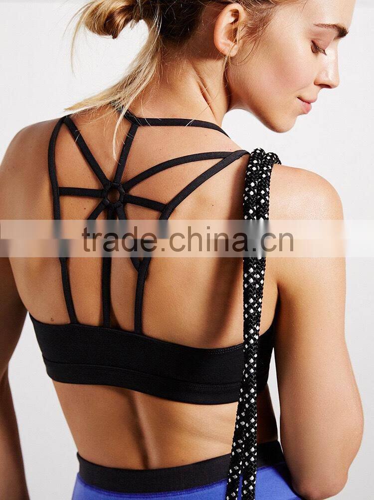 Women's Sexy Light Support Cross Strappy Yoga Sports Bra