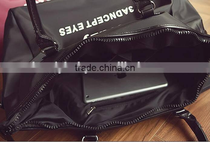 Latest fashion printed nylon tote bag wholesale waterproof nylon zipper bag