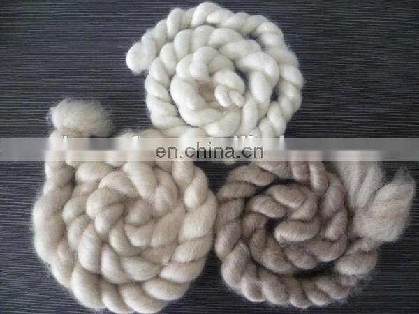 dehaired and combed mongolia cashmere tops white/light grey/brown color