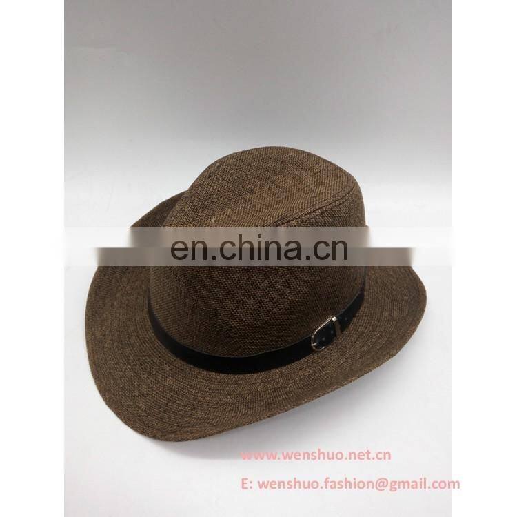 Summer Men Crimped Brim Cowboy Hat