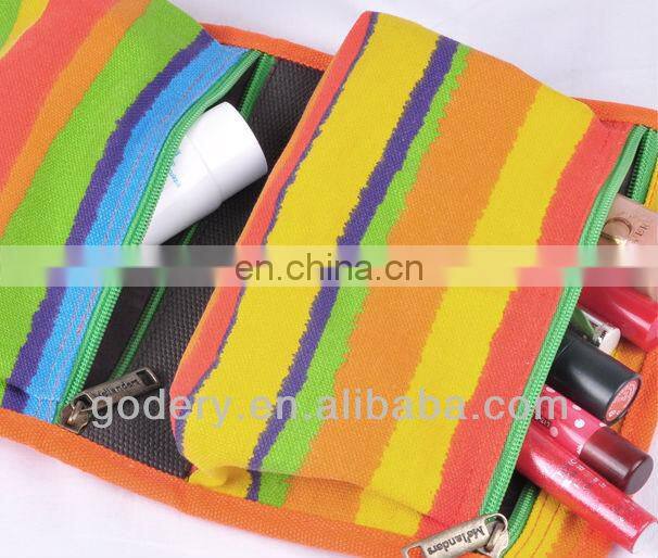 Multi-function new designed ladies clutch canvas cosmetic bag