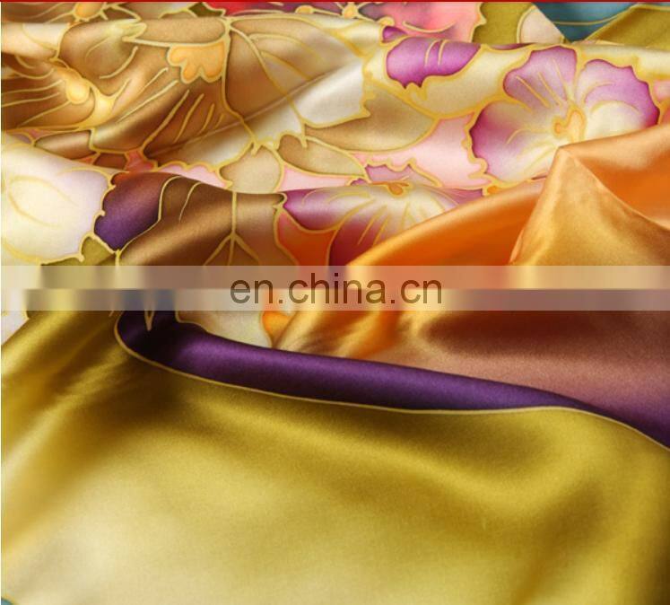 women fashion satin square scarf silk painting