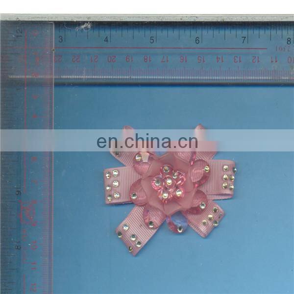 gross grain ribbon bow with beaded rhinestones