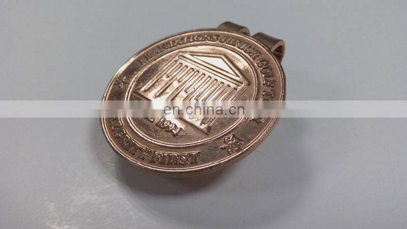 Custom American style hat clip in die cast process and shiny copper plating