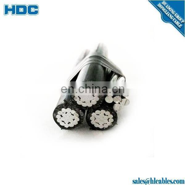 LV abc cables AMKA16 sq xlpe al cable 3*16+25mm2 with ridges aluminium conductor xlpe insulated phrase 0.6/1kv messenger HDPE