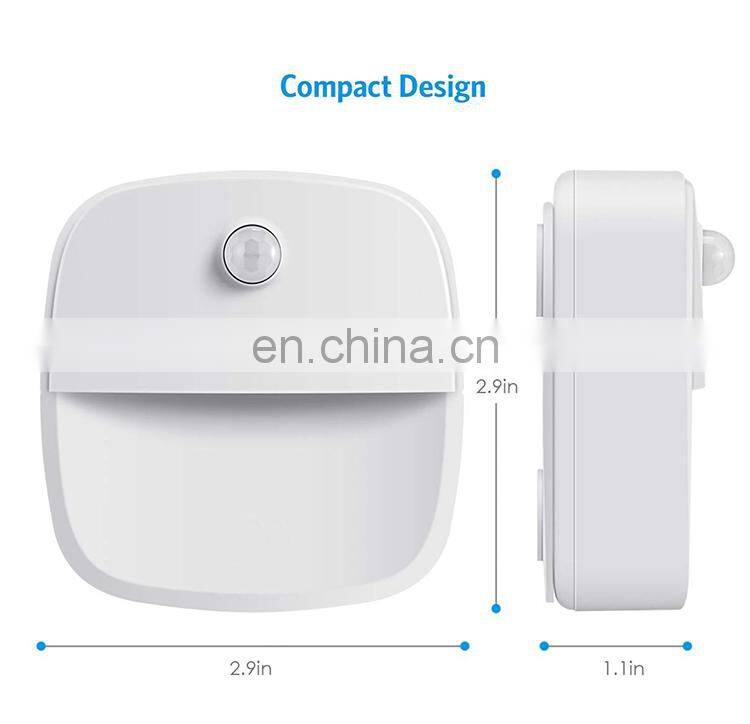 Motion sensor light, cordless battery powered LED night light, stair magnet wall light