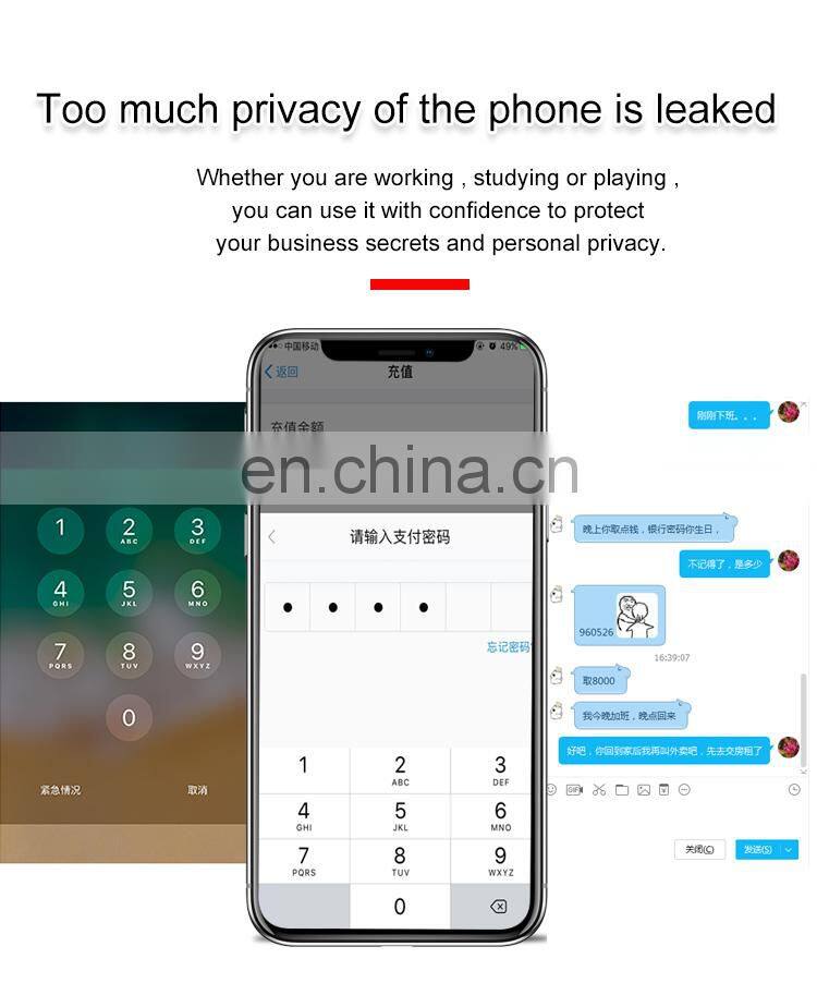 3D 5D Full Coverage Anti-Glare Keeping Secret Anti Shock Tempered Glass Privacy Screen Protector for iphone x xr xs xs max