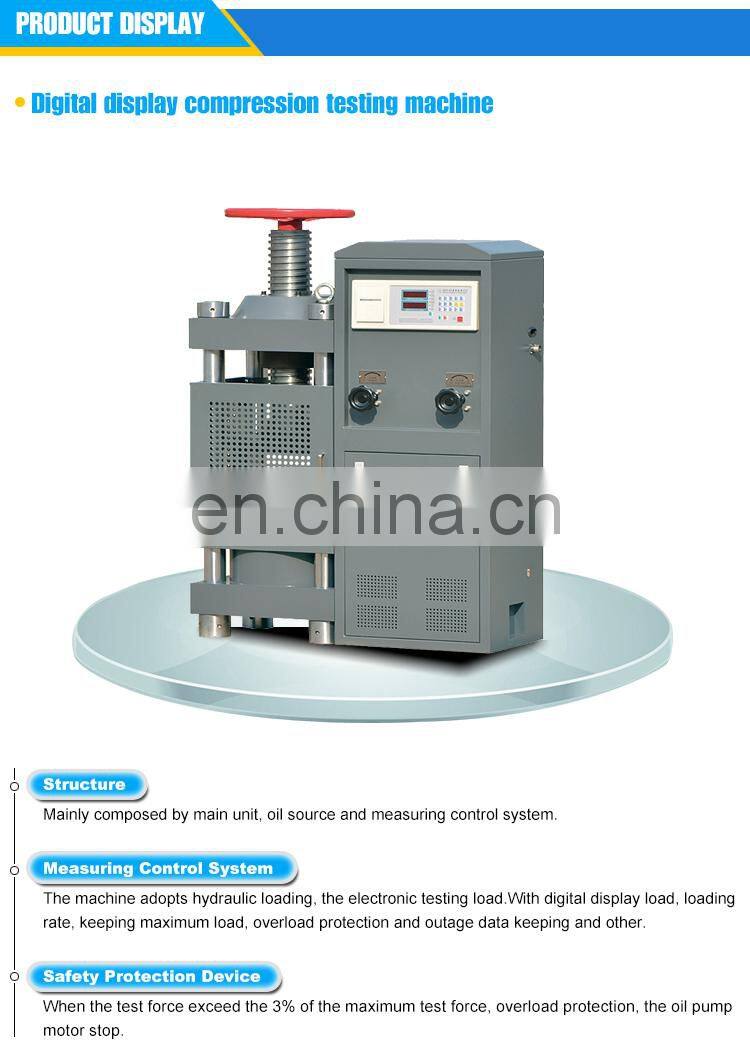 YES-1000 Price Digital Display Brick / Concrete Compression Testing Machine / Manual cement compressive strength testing machine