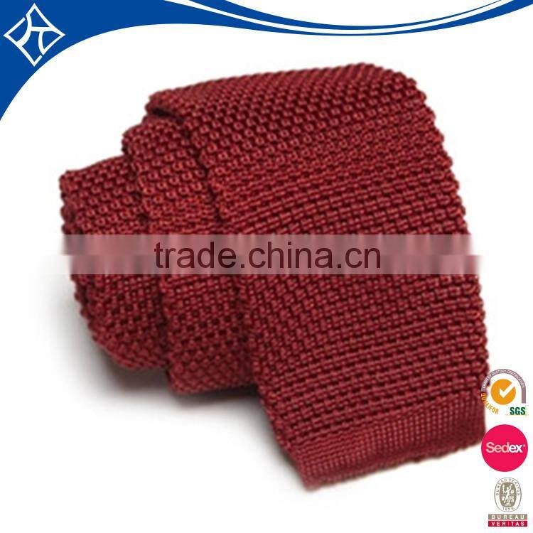 Wholesale woven red knitted tie for man neckwear