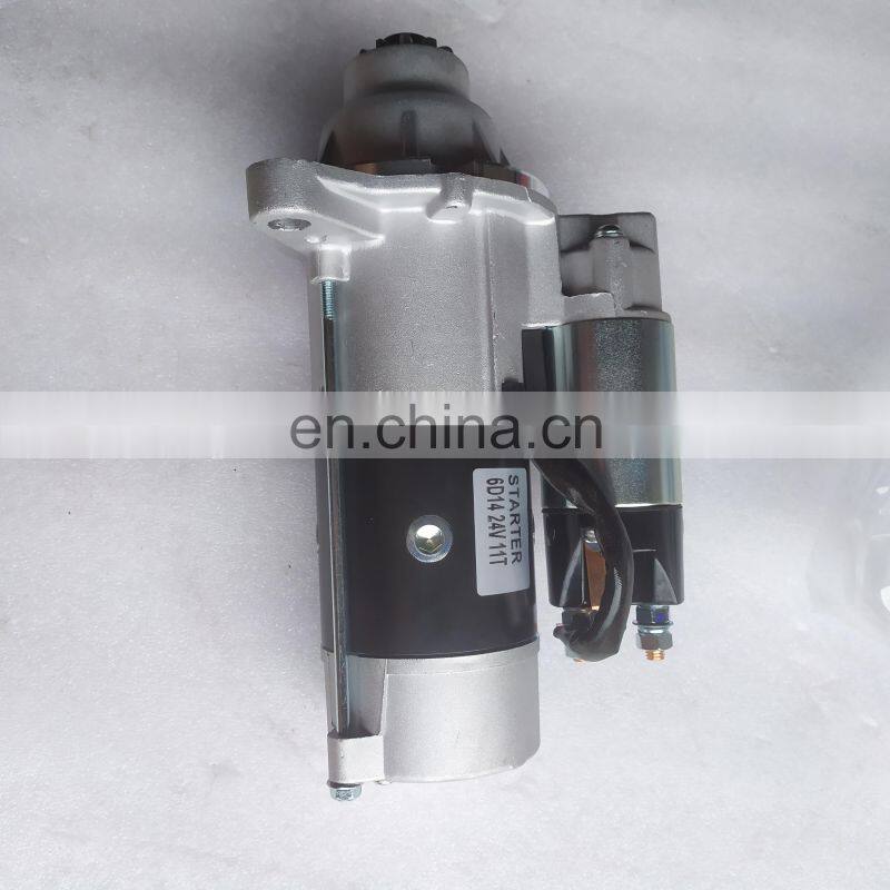 Excavator starter motor for 6D14 24V 11T electric parts
