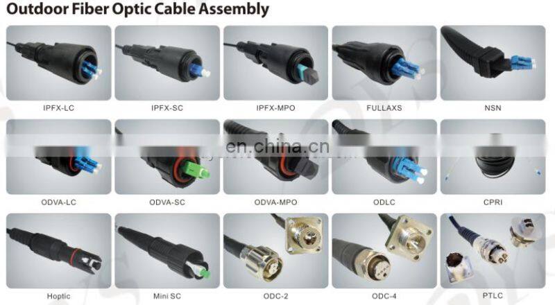 FTTA armored Waterproof Patch cord with Multi Port (MTP/MPO/LC/SC) ODVA Terminal junction box