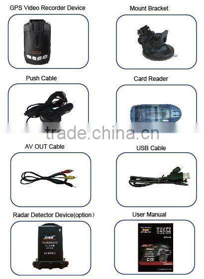 radar detector with car dvr camera GPS-368 full X/K/KA/KU Band Radar Detector original Conqueror