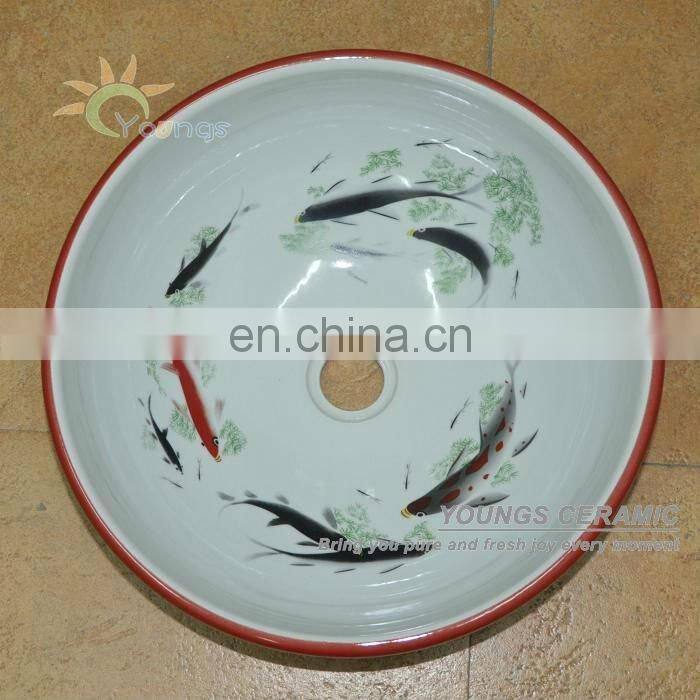Jingdezhen hand washing washroom sink for table top