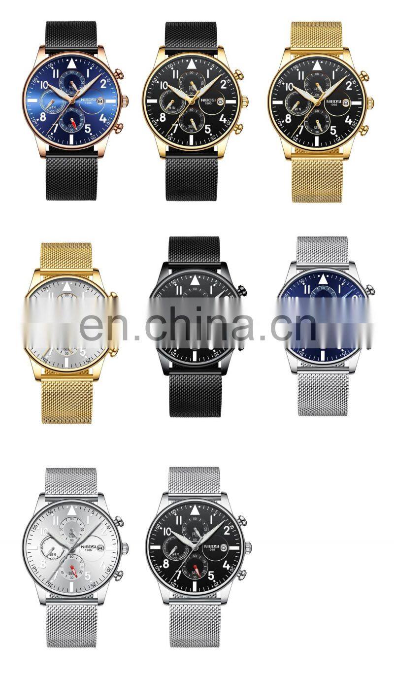 NIBOSI Mens Watches Waterproof Quartz Business Men Watch Top Brand Luxury Clock Casual Military Sport Watch Relogio Masculino