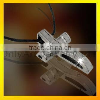 square cross pendant shiny polished titanium or stainless steel pendant for women or men