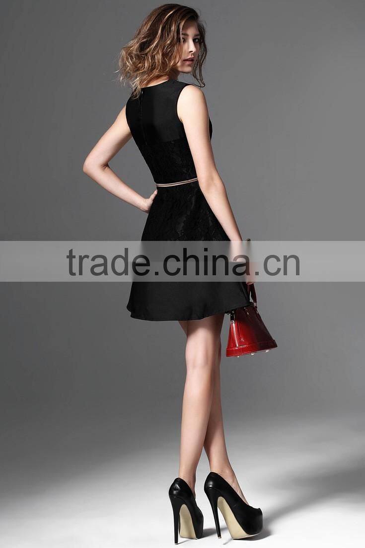 Sexy Slim Dress Sleevess Lace Dress womans evening dress